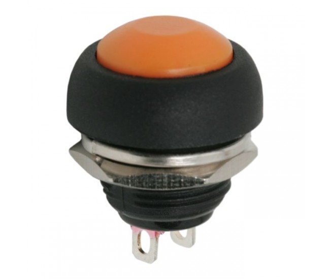 Buton 1 circuit 1A 250V OFF-ON portocaliu fara retinere