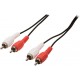 Cablu audio stereo RCA 2 x RCA tata - 2x RCA tata 2m negru VALUELINE