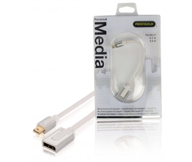 Adaptor Profesional mini DisplayPort - DisplayPort v1.1 0.2m alb Profigold