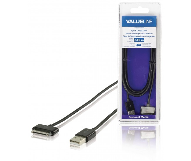 Cablu de incarcare si sincronizare pentru iPhone 30 pini - USB 2.0 2m cupru VALUELINE