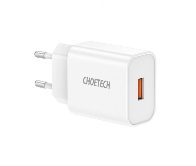 Incarcator retea Choetech 1x USB A QC 3.0 18W alb Q5003-EU-WH