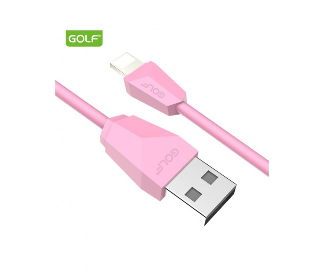 Cablu USB Ligtning iPhone Golf Diamond Sync 1m 2A Cablu roz GC-27i