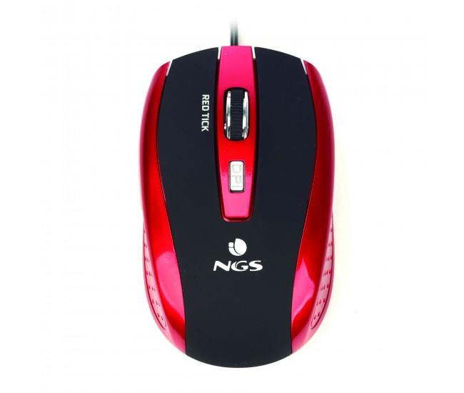 Mouse optic 800/1600dpi USB rosu/negru NGS