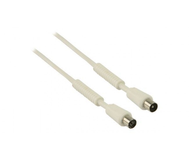 Cablu antena coaxial 100dB coaxial tata - coaxial mama 5m alb Valueline