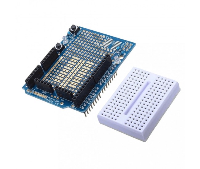 Placa + breadboard 170 puncte compatibil Arduino Uno R3 Leonardo