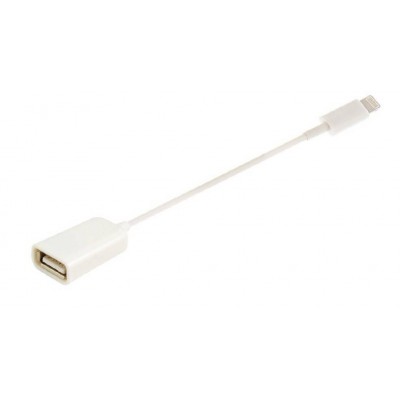 Cablu adaptor OTG USB pentru telefoane si tablete Apple Lightning 0.1m alb max. IOS 11