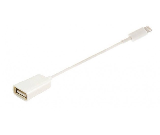 Cablu adaptor OTG USB pentru telefoane si tablete Apple Lightning 0.1m alb max. IOS 11