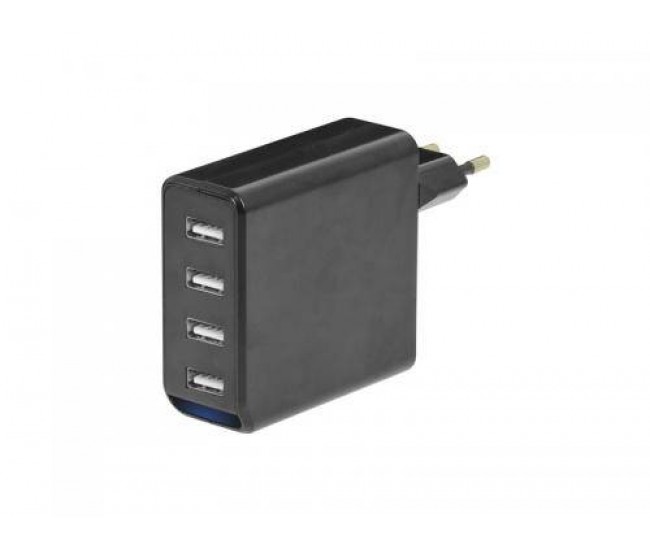 Alimentator USB 230V TA 480 USB 4 iesiri 4.8A negru Trevi