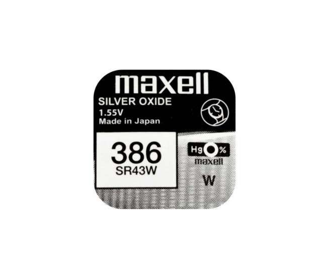 Baterie ceas Maxell SR43W V386 AG12 1.55V oxid de argint 1buc