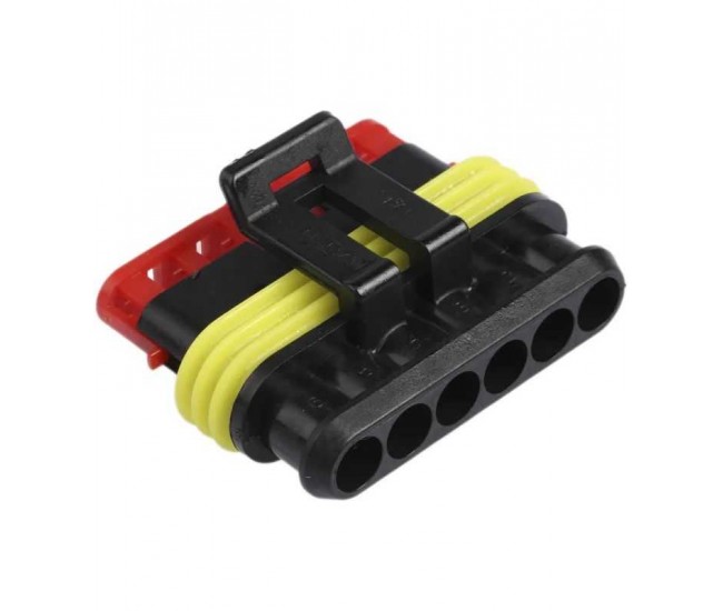 Conector cablu Superseal 1.5 mama mufa 6 pini IP67 TE Connectivity 282090-1