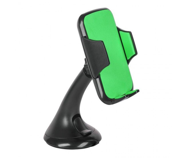 Suport telefon universal auto negru-verde pentru bord parbriz