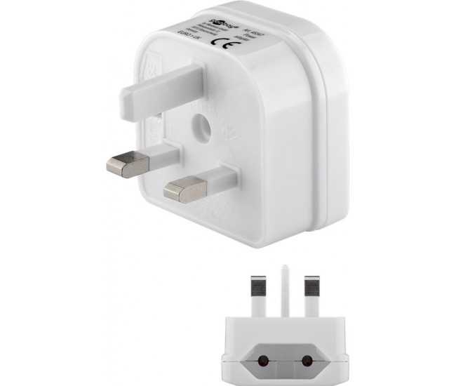 Adaptor UK ANGLIA - EURO 2 pini mama alb Goobay