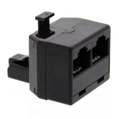 Adaptor 1x RJ45 8P8C tata - 2x RJ45 8P8C mama negru Well