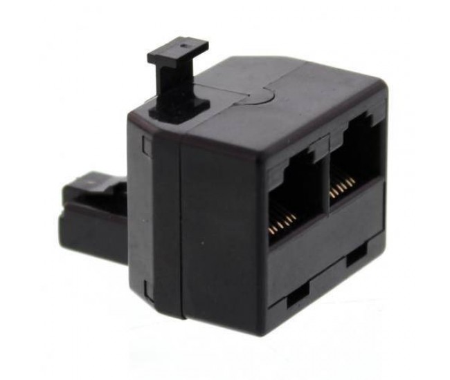 Adaptor 1x RJ45 8P8C tata - 2x RJ45 8P8C mama negru Well