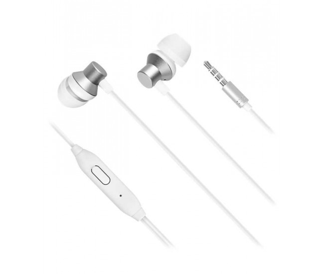 Casti IN-EAR cu microfon Kruger&Matz KMPB3 albe conector Jack 3.5 mm