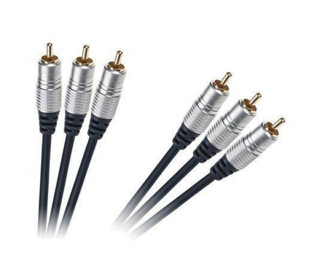 Cablu 3x RCA - 3x RCA 1.5m GOLD Profesional