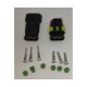 Set conectori cablu Superseal 1.5 tata-mama mufa 3 pin +6 pini inclusi + 6 garnituri incluse IP67 TE Connectivity 282105-1-SET-M