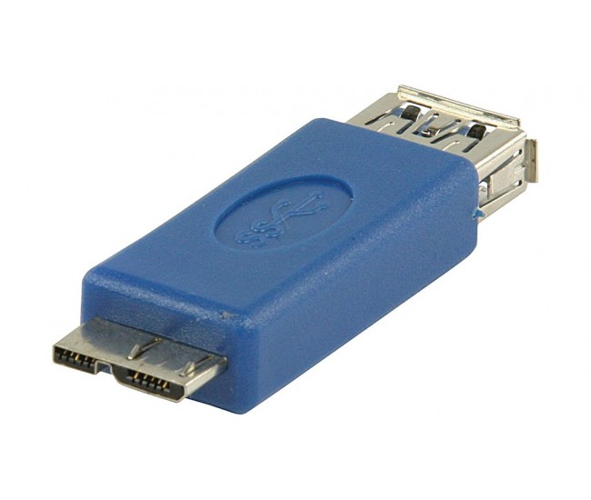 Adaptor USB 3.0 Micro USB B tata 3.0 - USB A mama 3.0 albastru VALUELINE