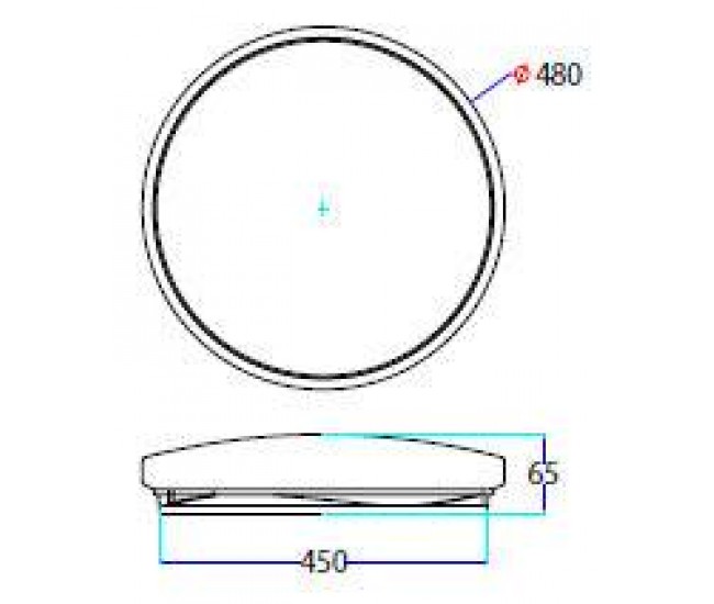 Plafoniera LED 36W 2160lm 3in1 alb cald-neutru-rece 480x65mm V-TAC