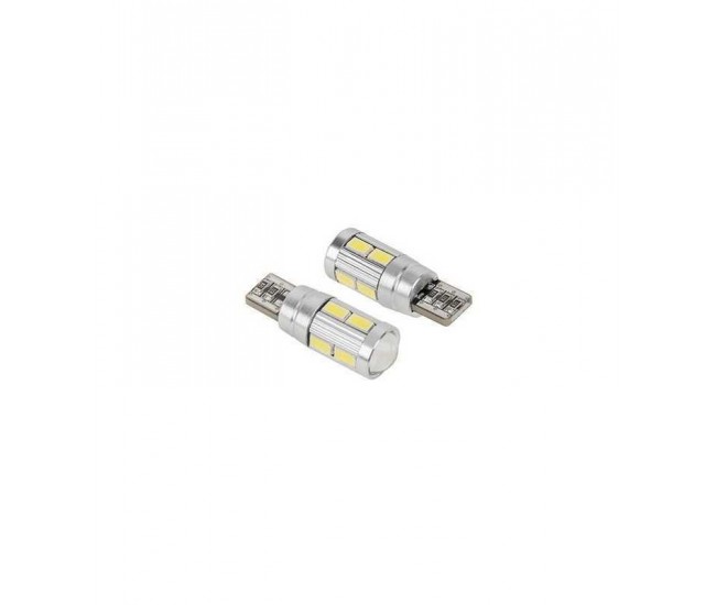 Bec LED T10 CANBUS 12V 2.1W 10x5730SMD 6400K 50lm Vipow