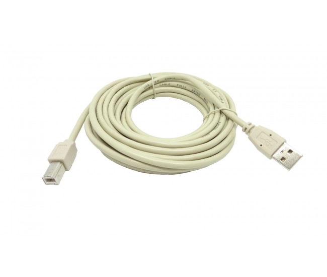 Cablu USB 2.0 A la USB B pentru impimanta 5m crem Micro Connect Gembird