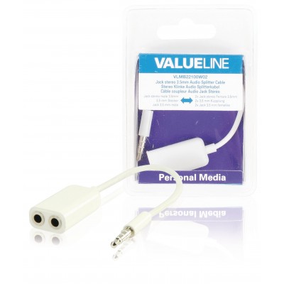 Splitter audio stereo 3.5 mm tata - 2x 3.5 mm mama 0.2m alb Valueline