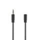 Cablu audio Jack Stereo 3.5 mm tata - 3.5 mm mama 2m negru Nedis