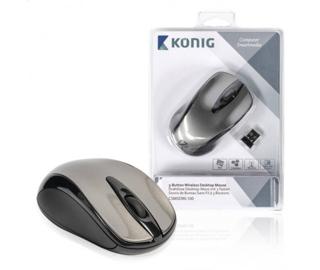 Mouse desktop cu 3 butoane Nano dongle wireless 1600dpi Konig