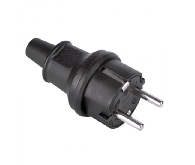 Stecher 16A 250V IP44 negru 2237 Kemot