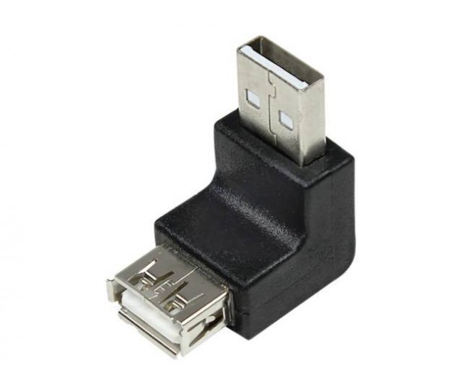 Adaptor USB 2.0 A soclu mama - USB A mufa tata in unghi LOGILINK