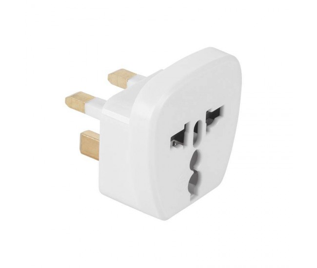 Adaptor tensiune priza UK - UNIVERSAL 13A alb