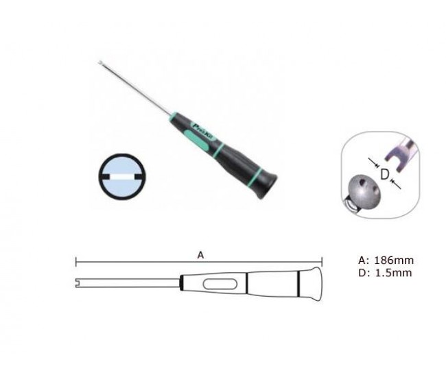 Surubelnita de securitate tip furca 1.5x186mm ProsKit