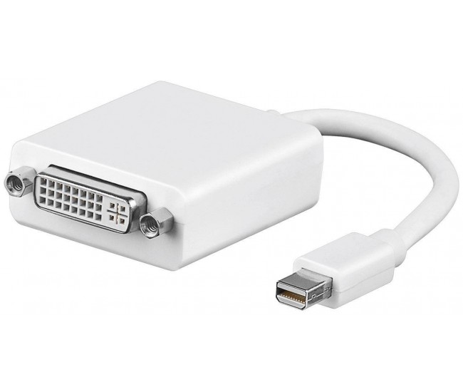 Cablu adaptor mini DisplayPort la DVI-I 24+5 PL alb Goobay