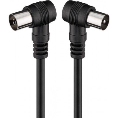 Cablu coaxial tata-mama 1.5m negru conectorI cotitI Goobay