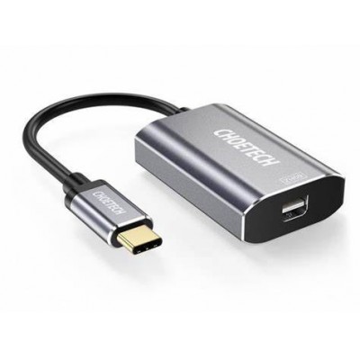 Adaptor USB type C tata - Mini DisplayPort mama PD 60W 4K 60Hz 0.2m gri Choetech HUB-M06