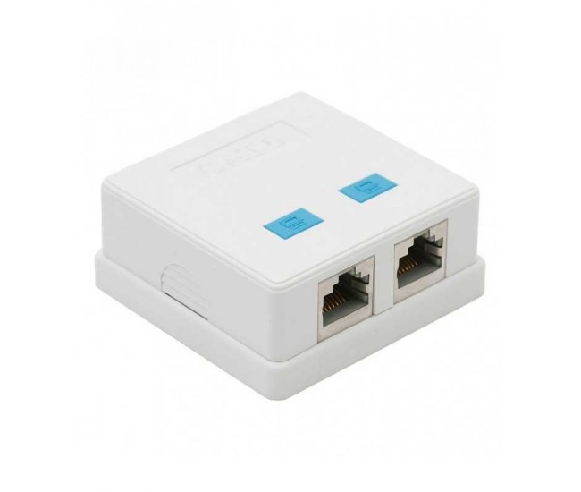 Priza dubla de perete 8P8C FTP Cat5 2x RJ45