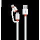 Cablu USB Skross Essentials Line 2 in 1 cu conector micro USB - lightning alb 1m