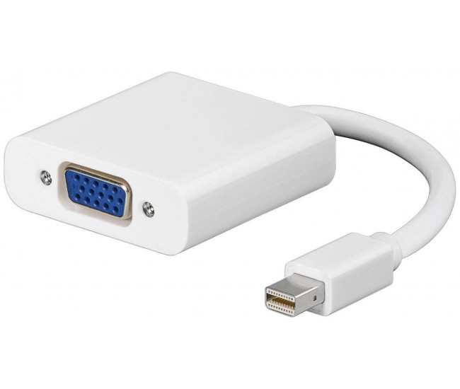 Cablu adaptor mini DisplayPort tata la VGA mama alb Goobay