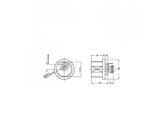 Mufa alimentare pe panou 5.5x2.5 mm 3A-24VDC GBC 29.0628.00