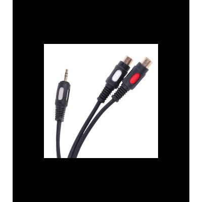 Cablu adaptor Jack tata 3.5 mm la 2x RCA mama 25cm dublu ecranat Cabletech