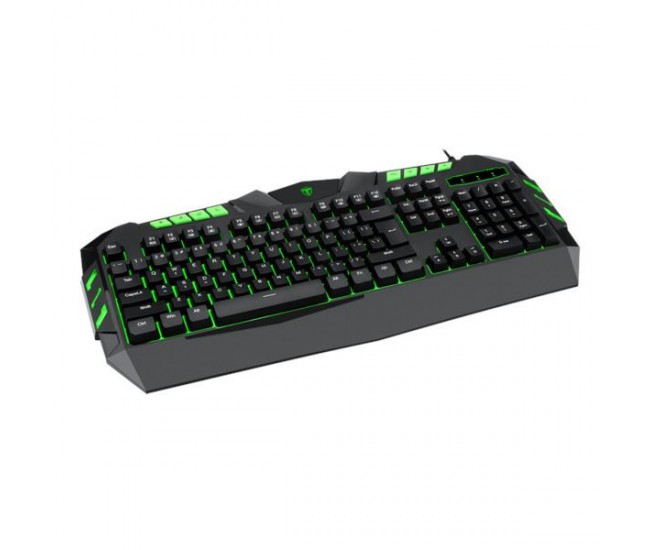 Tastatura gaming T-DAGGER Torpedo neagra iluminata rosu verde glaben