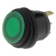 Intrerupator ROCKER SPST 2 pozitii OFF-ON cu retinere 10A/250VAC verde IP65 lampa cu neon ermetic SCI R13-112B8W-02-BGNN-0A-N2