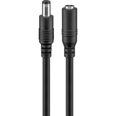 Cablu de extensie alimentare DC 5.5 x 2.5 mm mama-tata 10m cupru 0.5mm negru Goobay