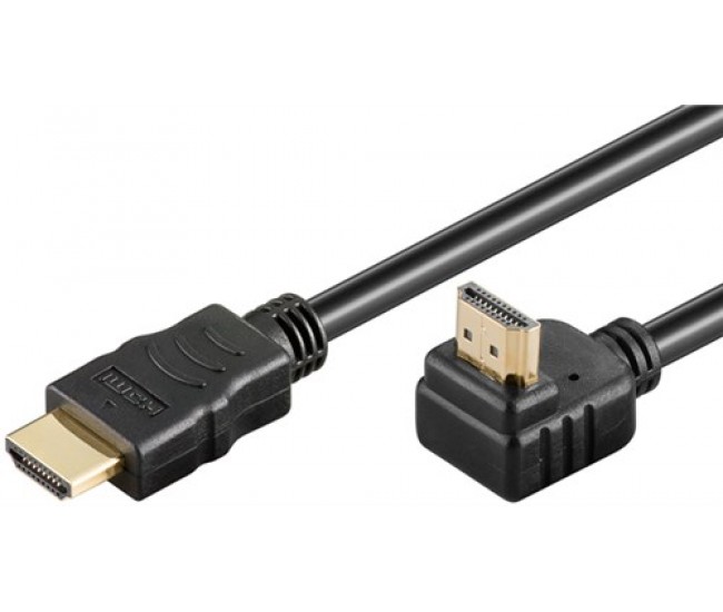 Cablu HDMI2.0v cu ethernet 19p tata - HDMI 19p tata 90 aurit OFC 5m WELL