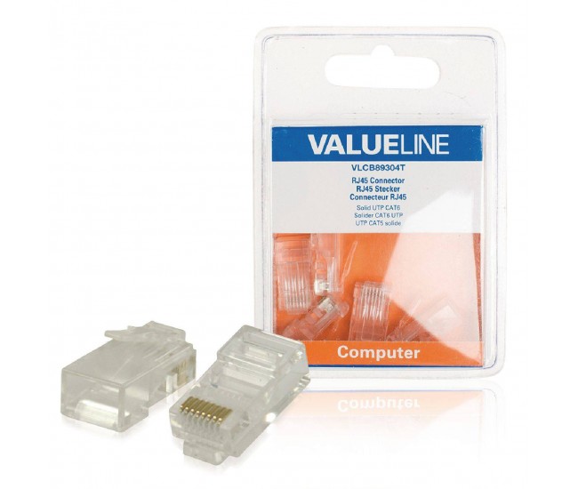 Mufe CAT6 UTP RJ45 SOLID PVC transparent 5buc VALUELINE