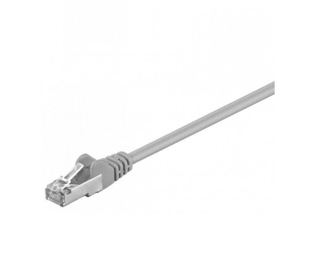 Cablu FTP CAT5e mufat 5m patchcord gri RJ45 x2 CCA ecranat Goobay