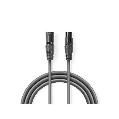 Cablu Digital DMX XLR 3-pini tata - XLR 3-pini mama 110 Ohm 1.5m gri Nedis