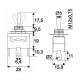 Comutator cu brat 1 circuit 10A 250V ON-OFF-ON cu retinere