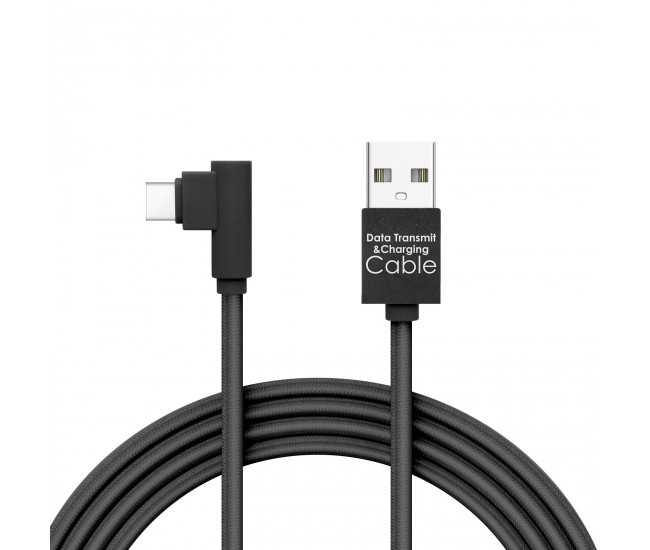 Cablu de date USB - USB Type C Gamer executie 90 negru 2m 2A Delight