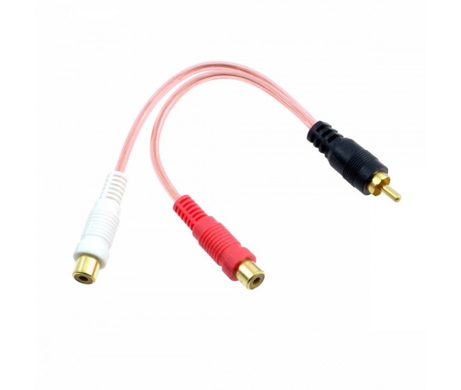 Cablu adaptor Y RCA la 2x RCA mama 0.2m Cabletech